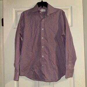 Robert Graham Dobby Weave Button Down Shirt Long Sleeve Designer Size 15.5‎